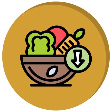 yiyecek vektörü düz renk simgesi