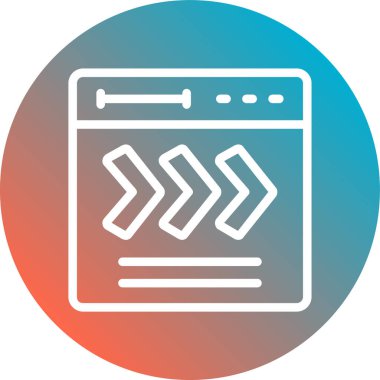 Tarayıcı. Web simgesi basit illüstrasyon