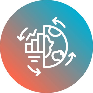 Küresel ısınma Web simgesi basit illüstrasyon