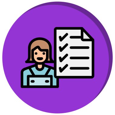 kadın çalışan simgesi, özet biçimi