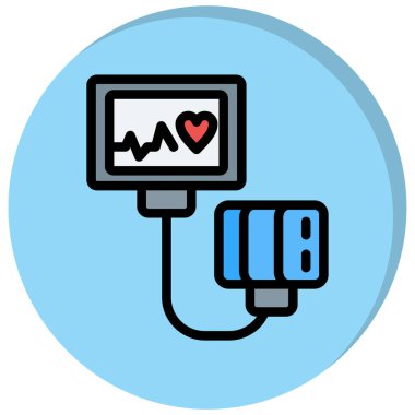 kalp atışı simgesi, vektör illüstrasyonu