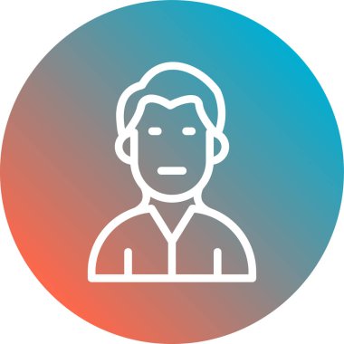 Uzun gölgeli Avatar Adam. düz tasarım biçimi.