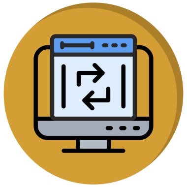 Bilgisayar ekranı. Basit resimleme