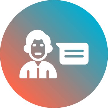 Konuşma balonu vektör çizimi tasarımı olan bir iş adamı