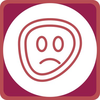 Üzgün gülen yüz ikonu. vektör illüstrasyonu