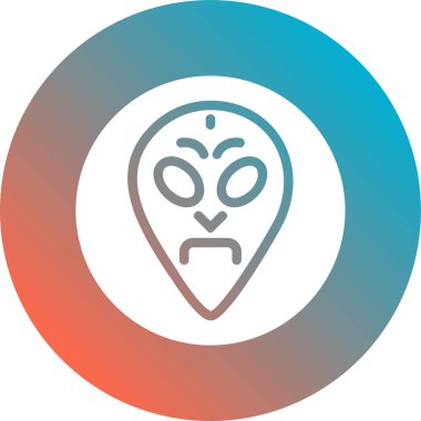 Uzun gölgeli beyaz çizgi kafatası simgesi. Cadılar bayramı partin kutlu olsun. Mavi daire düğmesi. vektör illüstrasyonu