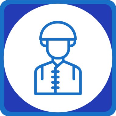 Tekerlekli sandalye ikonundaki adamın vektör çizimi, basit ve düzenlenebilir.