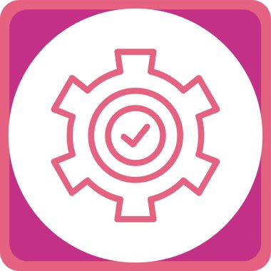 Dişli vektör simgesi bir çerçeve içinde