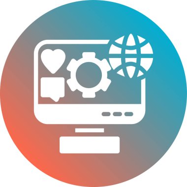 Modern b 'nin vektör illüstrasyonu kalp ikonundan yoksun