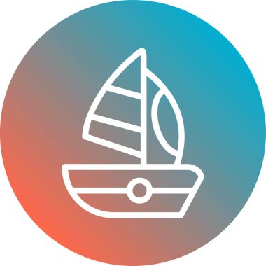 yelkenli ikonu vektör illüstrasyonu