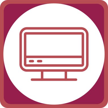 Bilgisayar monitörü simgesi. vektör illüstrasyonu