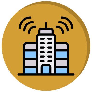 Anten kulesi simgesi. anahat anten kule vektör simgesi rengi düz izole