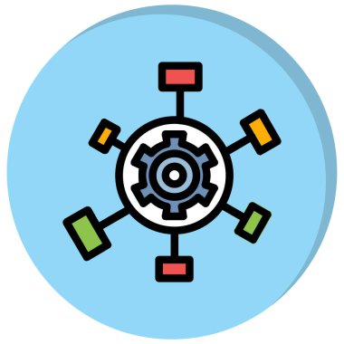 Vites simgesi ayarlanıyor. Web için dişli vektör simgelerinin özet çizimi