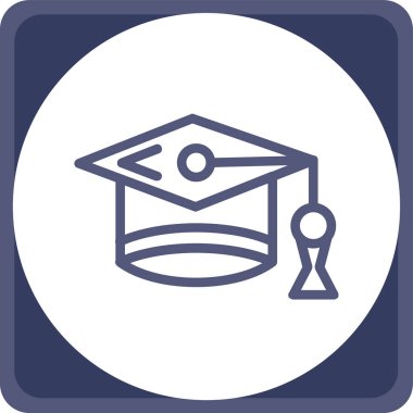 Mezuniyet şapkası Web simgesi basit illüstrasyon