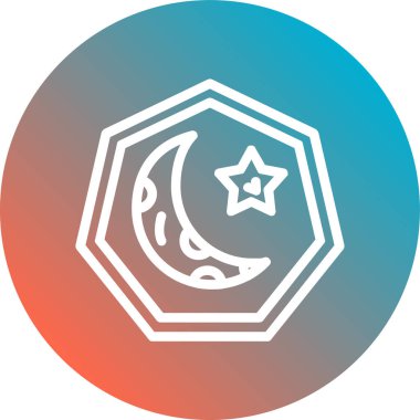 Ay. Ağ simgesi Ay 'ın basit illüstrasyonu