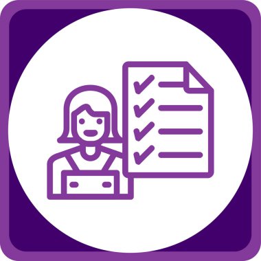 Kadın. Web simgesi basit illüstrasyon