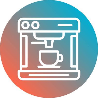 vektör simgesi, kahve makineli illüstrasyon