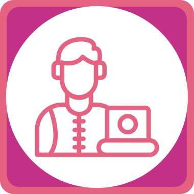 Eşsiz çağrı merkezi operatörü vektör simgesi