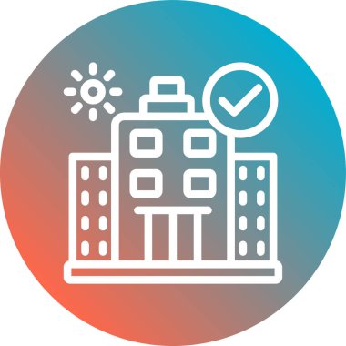 Hastane binası ikon vektör çizimi tasarımı