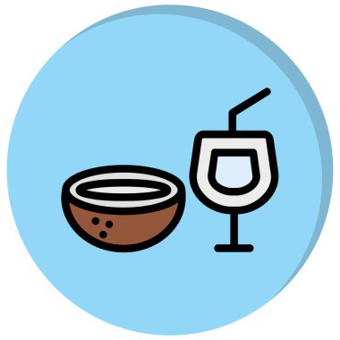 Bir kâse kokteylin vektör çizimi