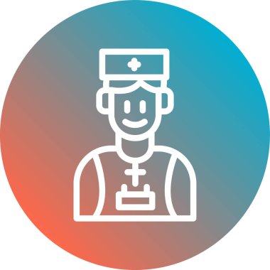 Doktor. Web simgesi basit illüstrasyon