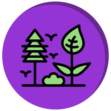 Bir ağaç simgesinin vektör illüstrasyonu