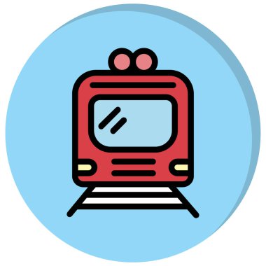 tren. Web simgesi basit illüstrasyon