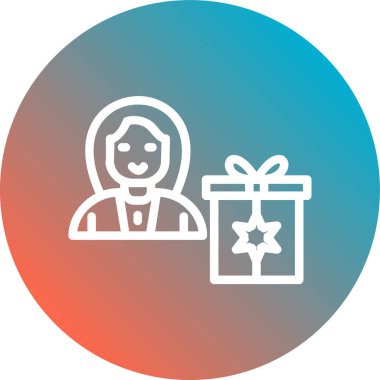 hediye düz simgesi, vektör çizim