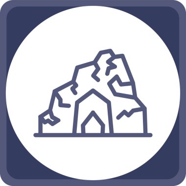 güzel dağ manzarası vektör çizgisi simgesi