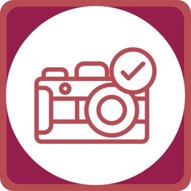 Kamera simgesinin vektör illüstrasyonu