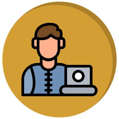 Avatar man simgesi vektör illüstrasyonu