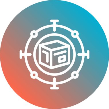 Benzersiz küp vektör çizgisi çizimi