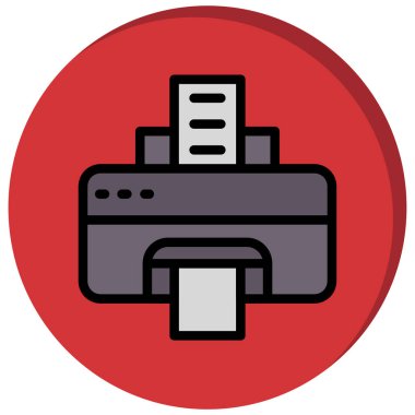 Yazıcı. Web simgesi basit illüstrasyon