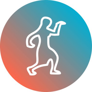 Dans eden adam. İnsan silueti. Renkli illüstrasyon. vektör.