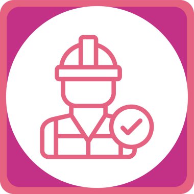 İşçi. Web simgesi basit illüstrasyon