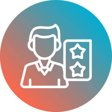 Kişi simgesi olan bir yıldızın vektör çizimi