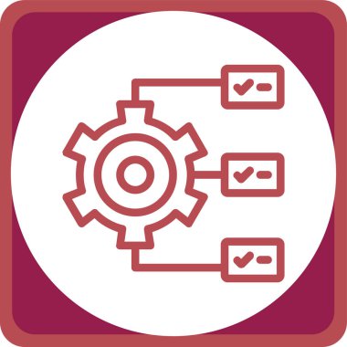 dişli simgesi vektörü. basit biçim