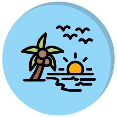 Yaz. Web simgesi basit illüstrasyon