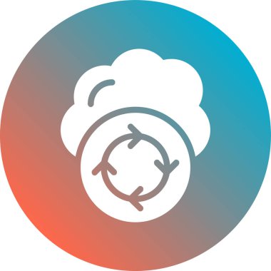 Bulut düz yuvarlak ikon. vektör düz illüstrasyon