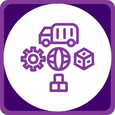 Benzersiz dağıtım kamyonu vektör simgesi