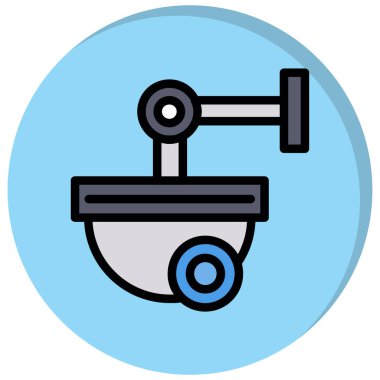 Uydu anten simgesi renk ana hatları vektörü