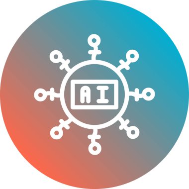 ai düz simge, vektör illüstrasyonu