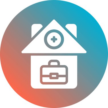 Hastane binası simgesi, vektör illüstrasyonu