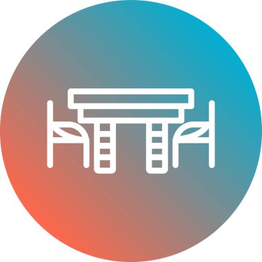 masa sandalye kutsal kişilerin resmi, vektör çizim ile