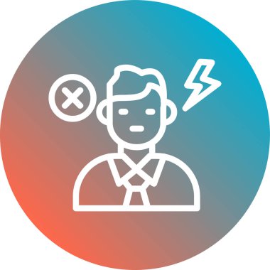 Baş ağrısı ikonu vektör illüstrasyonu olan iş adamı beyaz grupta izole edildi