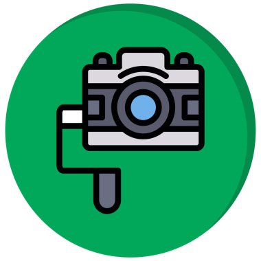 Kamera Simgesi modada gri arkaplanda izole edildi