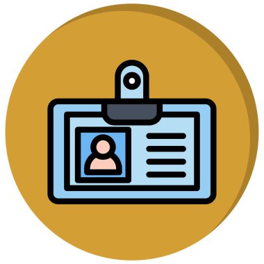 kimlik kartı simgesi, vektör illüstrasyonu