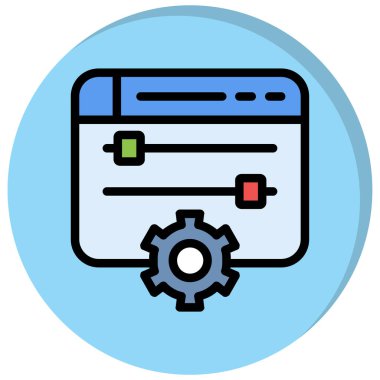 Web geliştirme renk simgesi, vektör illüstrasyonu