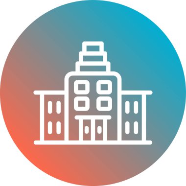 Bina. Web simgesi basit illüstrasyon