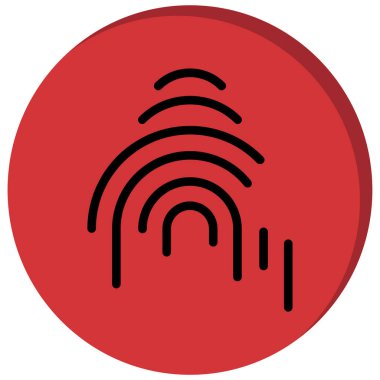 beyaz arkaplanda izole edilmiş düz biçimli parmak izi simgesi.